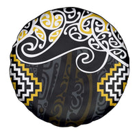 Gold Aotearoa Tukutuku Manawa Tapu Spare Tire Cover Ta Moko Toi Maori LT9 - Polynesian Pride