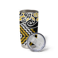 Gold Aotearoa Tukutuku Manawa Tapu Tumbler Cup Ta Moko Toi Maori LT9 - Polynesian Pride