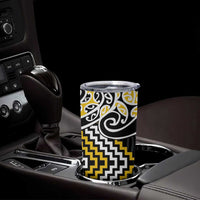 Gold Aotearoa Tukutuku Manawa Tapu Tumbler Cup Ta Moko Toi Maori LT9 - Polynesian Pride