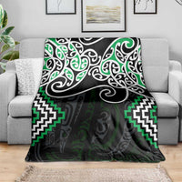 Green Aotearoa Tukutuku Manawa Tapu Blanket Ta Moko Toi Maori