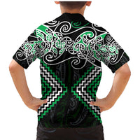 Green Aotearoa Tukutuku Manawa Tapu Family Matching Mermaid Dress and Hawaiian Shirt Ta Moko Toi Maori LT9 - Polynesian Pride
