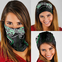 Green Aotearoa Tukutuku Manawa Tapu Neck Gaiter Ta Moko Toi Maori - Polynesian Pride