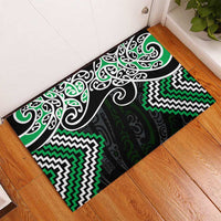 Green Aotearoa Tukutuku Manawa Tapu Rubber Doormat Ta Moko Toi Maori LT9 - Polynesian Pride