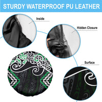 Green Aotearoa Tukutuku Manawa Tapu Spare Tire Cover Ta Moko Toi Maori LT9 - Polynesian Pride