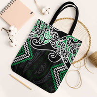 Green Aotearoa Tukutuku Manawa Tapu Tote Bag Ta Moko Toi Maori - Polynesian Pride