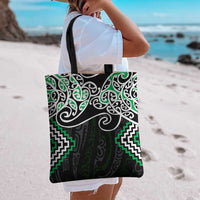 Green Aotearoa Tukutuku Manawa Tapu Tote Bag Ta Moko Toi Maori - Polynesian Pride