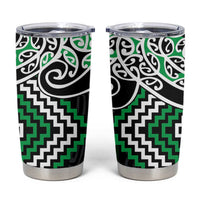 Green Aotearoa Tukutuku Manawa Tapu Tumbler Cup Ta Moko Toi Maori LT9 Green - Polynesian Pride