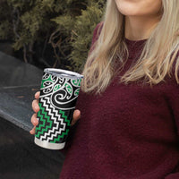 Green Aotearoa Tukutuku Manawa Tapu Tumbler Cup Ta Moko Toi Maori LT9 - Polynesian Pride
