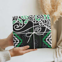 Green Aotearoa Tukutuku Manawa Tapu Wrapping Paper Ta Moko Toi Maori - Polynesian Pride