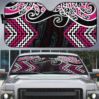 Pink Aotearoa Tukutuku Manawa Tapu Auto Sun Shade Ta Moko Toi Maori - Polynesian Pride
