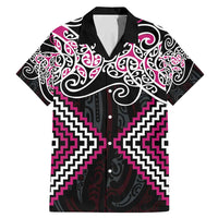 Pink Aotearoa Tukutuku Manawa Tapu Family Matching Mermaid Dress and Hawaiian Shirt Ta Moko Toi Maori LT9 Dad's Shirt - Short Sleeve Pink - Polynesian Pride