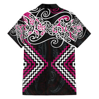 Pink Aotearoa Tukutuku Manawa Tapu Family Matching Tank Maxi Dress and Hawaiian Shirt Ta Moko Toi Maori LT9 - Polynesian Pride