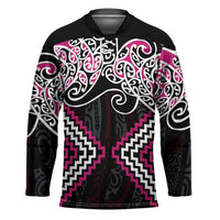 Pink Aotearoa Tukutuku Manawa Tapu Hockey Jersey Ta Moko Toi Maori LT9 Unisex Pink - Polynesian Pride