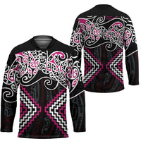 Pink Aotearoa Tukutuku Manawa Tapu Hockey Jersey Ta Moko Toi Maori LT9 - Polynesian Pride