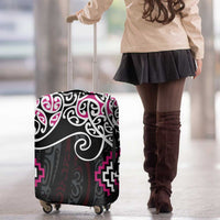 Pink Aotearoa Tukutuku Manawa Tapu Luggage Cover Ta Moko Toi Maori LT9 - Polynesian Pride
