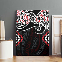 Red Aotearoa Tukutuku Manawa Tapu Canvas Wall Art Ta Moko Toi Maori