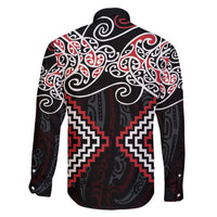 Red Aotearoa Tukutuku Manawa Tapu Family Matching Tank Maxi Dress and Hawaiian Shirt Ta Moko Toi Maori LT9 - Polynesian Pride
