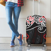 Red Aotearoa Tukutuku Manawa Tapu Luggage Cover Ta Moko Toi Maori