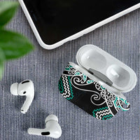 Turquoise Aotearoa Tukutuku Manawa Tapu AirPods Case Ta Moko Toi Maori LT9 - Polynesian Pride