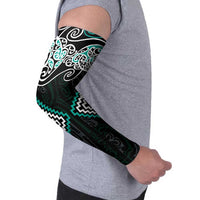 Turquoise Aotearoa Tukutuku Manawa Tapu Arm Sleeves Ta Moko Toi Maori - Polynesian Pride