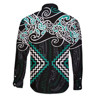 Turquoise Aotearoa Tukutuku Manawa Tapu Family Matching Tank Maxi Dress and Hawaiian Shirt Ta Moko Toi Maori LT9 - Polynesian Pride