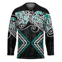 Turquoise Aotearoa Tukutuku Manawa Tapu Hockey Jersey Ta Moko Toi Maori LT9 Unisex Turquoise - Polynesian Pride