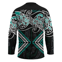 Turquoise Aotearoa Tukutuku Manawa Tapu Hockey Jersey Ta Moko Toi Maori LT9 - Polynesian Pride
