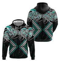 Turquoise Aotearoa Tukutuku Manawa Tapu Hoodie Ta Moko Toi Maori LT9 - Polynesian Pride