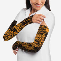 Gold Couple Dolphins Maori Polynesian Style Arm Sleeves - Polynesian Pride