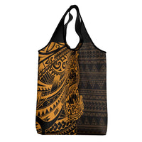 Gold Couple Dolphins Maori Polynesian Style Grocery Bag