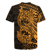 Gold Couple Dolphins Maori Polynesian Style Rugby Jersey LT9 - Polynesian Pride