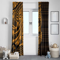 Gold Couple Dolphins Maori Polynesian Style Window Curtain LT9 - Polynesian Pride