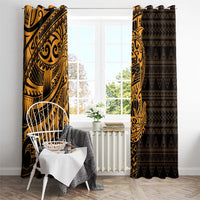 Gold Couple Dolphins Maori Polynesian Style Window Curtain LT9 - Polynesian Pride
