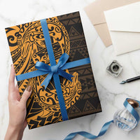 Gold Couple Dolphins Maori Polynesian Style Wrapping Paper - Polynesian Pride