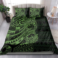 Green Couple Dolphins Maori Polynesian Style Bedding Set