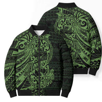 Green Couple Dolphins Maori Polynesian Style Bomber Puffer Jacket - Polynesian Pride