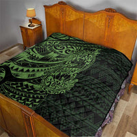 Green Couple Dolphins Maori Polynesian Style Quilt