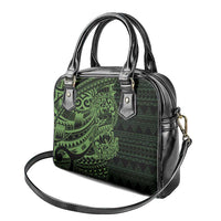 Green Couple Dolphins Maori Polynesian Style Shoulder Handbag