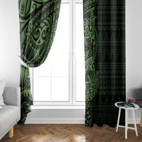 Green Couple Dolphins Maori Polynesian Style Window Curtain LT9 - Polynesian Pride