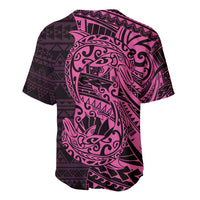 Pink Couple Dolphins Maori Polynesian Style Baseball Jersey LT9 - Polynesian Pride