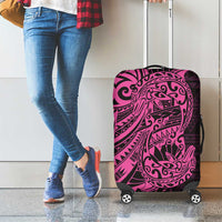 Pink Couple Dolphins Maori Polynesian Style Luggage Cover LT9 - Polynesian Pride