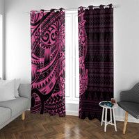 Pink Couple Dolphins Maori Polynesian Style Window Curtain LT9 With Grommets Pink - Polynesian Pride