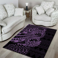 Purple Couple Dolphins Maori Polynesian Style Area Rug