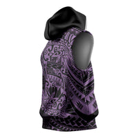 Purple Couple Dolphins Maori Polynesian Style Sleeveless Hoodie - Polynesian Pride