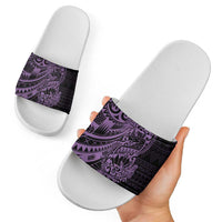 Purple Couple Dolphins Maori Polynesian Style Slide Sandals - Polynesian Pride