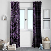 Purple Couple Dolphins Maori Polynesian Style Window Curtain LT9 - Polynesian Pride