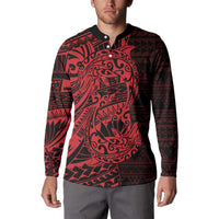 Red Couple Dolphins Maori Polynesian Style Button Sweatshirt LT9 - Polynesian Pride