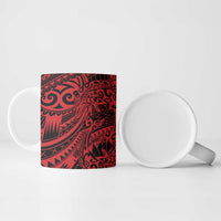 Red Couple Dolphins Maori Polynesian Style Ceramic Mug - Polynesian Pride