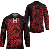 Red Couple Dolphins Maori Polynesian Style Hockey Jersey - Polynesian Pride