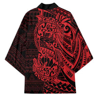 Red Couple Dolphins Maori Polynesian Style Kimono - Polynesian Pride
